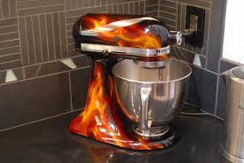 Fastest Kitchenaid Mixer In Town Inspired By Alton Brown Painted By Rj Lachance Air Brush Painting Airbrush Art Painted Fridge