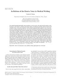 When i checked the above sentence for grammar issues using grammarly, it pointed out that i misused the passive voice. Pdf In Defense Of The Passive Voice In Medical Writing