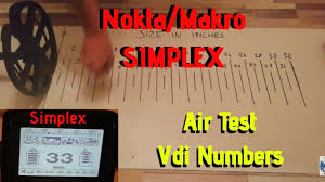Nokta Makro Simplex Air Test And Vdi Numbers