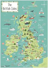 Carte des isles britanniques, contant les royaumes d'angleterre, d'ecosse et d'irlandande. Illustrated Maps By Bek Cruddace Mapas De Viaje Islas Britanicas Mapas Ilustrados