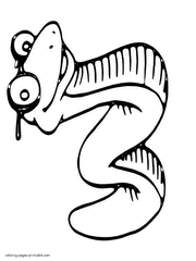 Rabbit eats weeds and raccoon tears up roof! Worm Coloring Pages Free Printable Sheets