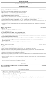 Private Equity Analyst Resume Sample Mintresume