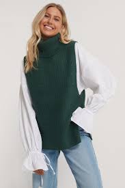 To get the knitting patterns, scroll down the page to the individual pattern you want and click on the link to that pattern. High Neck Knitted Vest Green Na Kd Com