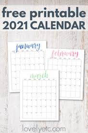 2021 calendar printable could be used as school calendars to note down the exam timetable, as. Simple And Pretty Free Printable 2021 Calendar Lovely Etc