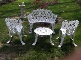 Antique Cast Iron 4 Piece Patio Furniture Set Grapevine Iron Lawn Furniture L Vintage Patio Furniture Vintage Outdoor Furniture Pool Patio Furniture