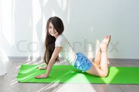 Sariah does how many giants in a row? Little Girl Doing Gymnastics On A Green Stock Image Colourbox