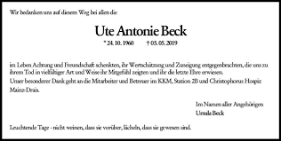 Selecciona tu permiso y realiza un test. Traueranzeigen Von Ute Antonie Beck Www Vrm Trauer De