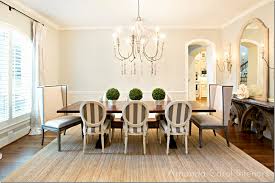 Two Tall Nailhead Chairs Accent The Host And Hostess Positions The Height Of The Two Chairs Adds Int Bright Dining Rooms Dining Room Design Dining Room Decor