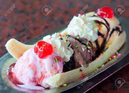 Banana Boat Ice Cream On The Restaurant Table Stock Photo Picture And Royalty Free Image Image 13654754