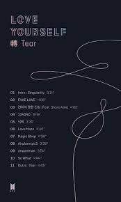 Bts Love Yourself 轉 Tear Tracklist Album Bts Bts Love Yourself Bts Lyric