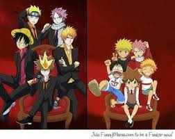 The Big 5 Then And Now Anime Anime Crossover Awesome Anime