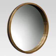 Round Decorative Wall Mirror Wood Barrel Frame Threshold Wood Wall Mirror Round Wood Mirror Mirror Wall