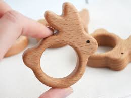 Wooden Bunny Baby Wood Teether Rabbit Toy Baby First Easter By Mycraftsthings On Etsy Https Www Etsy Com Listing 4 Wooden Teether Wood Teethers Wooden Toys