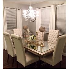 Dining Room Glass Table Tall Chairs Tufted Cream Paris Farmhouse Style Living Room Farmhouse Dining Room Dining Room Colors