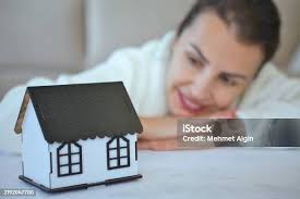 Make Your Dream Come True House On Blackboard Stock Photo