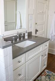 With clean colors combination, the grey and white bathroom becomes one of the fascinating designs for you to get inspired. I Ve Been So Excited To Reveal Our New Master Bathroom To You I Have Lots Of Photos So H Grey Countertops Bathroom Remodel Master Quartz Bathroom Countertops