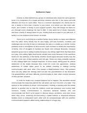 Family Reaction Paper Docx Reflection Paper A Family Is Often Defined As A Group Of Individuals Who Share The Same Genetic Bond It Is Composed Of A Course Hero