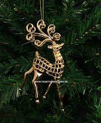 At Home Christmas Ornaments Christmas Ornament Reindeer Metallic Gold Finish Trinity Christmas