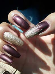 Fall Coffin Burgundy Gold Nails Burgundy Nails Gold Nails Gold Acrylic Nails