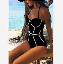 Black And White One Piece Bathing Suit Pin On If I Had Style