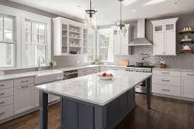 Large Open Concept Kitchen Boasts Many Upgrades And Trending Features Such As Gray Glazed Subway Tile Diy Kitchen Remodel Luxury Kitchens Open Concept Kitchen
