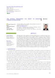 tips4tax how to file individual income tax return malaysia 2018first time? Pdf The Optimal Progressive Tax Policy To Reduced Vehicles Externalities