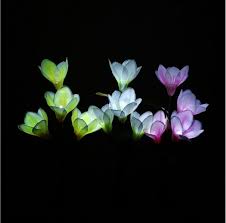 4 Solar Magnolia Outdoor Led Artificial Flower Garden Decoration Lamp For Night Lighting Solar Path Solar Flower Flower Garden Decorations Solar Flower Lights