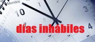 Resultado de imagen de dias inhábiles