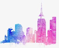 Colorful City Architecture Silhouette Hand Painted Architecture Watercolor Architecture Building Hand Watercolor Architecture Background Design City Silhouette