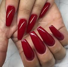 Long Dark Red Coffin Nails Nail And Manicure Trends Add some floral touch to your ring finger.