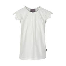 Damen blazershirt ohne arm, mit spitzeneinsatz, in mint oder weiß, größe 48. Creamie Kinder Madchen T Shirt Crissy Spitze Weiss