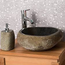Un grand lavabo en galet de rivière est toujours une pièce magnifique et impressionnante. Wanda Collection Vasque A Poser En Pierre Naturelle Salle De Bain Galet 30 Cm Amazon Fr Cuisine Maison