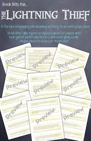 Book Bits A Fun Pre Reading Activity For The Lightning Thief Pre Reading Activities Reading Activities The Lightning Thief
