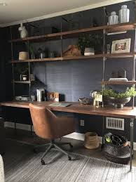 Tropical home office ideas 2020 by designers naples fl. Butcher Block Office Desk Built In Block Builtin Butcher Desk Office Office Desk Designs Home Office Furniture Home Office Decor