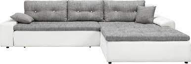 Big sofa marbeya 290x110 cm weiss mit schlaffunktion mobel sofa. Wohnlandschaft In Grau Weiss Mit Bettfunktion Online Kaufen Momax