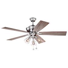 Vaxcel f0057 52 inch curtiss steel matte black and brushed silver ceiling fan. Vaxcel Lighting F0054 Satin Nickel Clybourn 52 5 Blade Ceiling Fan With Vintage Edison Bulbs Ventingdirect Com