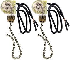 Also, the light switch itself may wear out or fail. 2 Pack Fan Light Switch Pull Chain Ze 109 Fan Light Switch Electrical Pull Chain Switch On Off 6 A 125v Ac 6 Inch Wire Terminal Wall Lamps Switch Cabinet Light Switch Antique Brass Pull