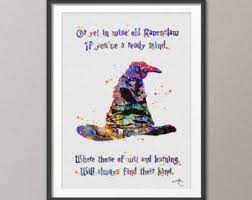 Sorting Hat Harry Potter Quote Hogwarts House Print Watercolor Nursery Art Print Art Home Wizard Wedding Gift Harry Potter Nursery Harry Potter Quotes Hogwarts