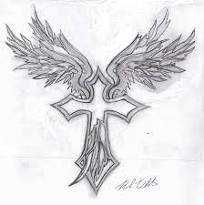 Tribal cross with wings tattoo. Tribal Wings Cross By Mullen1200 On Deviantart