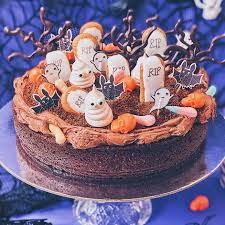 Halloween Chocolate Graveyard Cake Project In 2020 Halloween Chocolate Cake Chocolate Ripple Biscuits