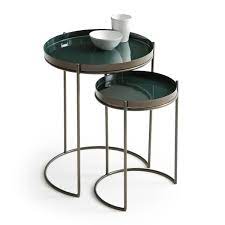 des tables d appoint gigognes vert sapin metal table metal side table furniture side tables