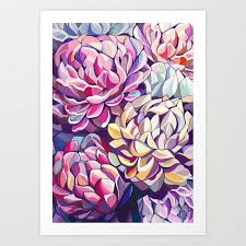 Peonies Artprint Society6 Artist Margo Ku Peony Art Peonies Art Print Fall Tree Painting