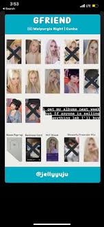 You will get 1 member you choose + 1 group . Gfriend Trade Gfriend Trading Twitter