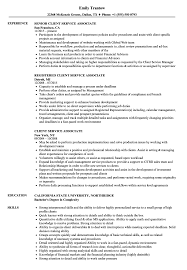 Apply for a bank of america corporation registered wealth management client associate job in annapolis, in. Client Service Associate Resume Samples Velvet Jobs