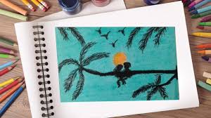 Drawing a scenery of sunset step by step.how to draw easy scenery.how to draw simple scen. Kids Drawing And Crafts On Twitter Couple Sunset Scenery Drawing Https T Co Uv6w1lxljo Drawing Crafts Drawing Drawings Art Oilpastels Kids