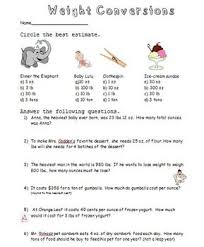 Basic instructions for the worksheets. Weight Conversions Ounces Pounds Tons With Proportions Weight Conversion Weight Common Core Standards