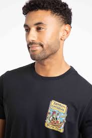 Parrots of the Caribbean Back Print Artist T-Shirt Black