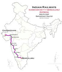 The average bangalore to mangalore flight time is an hour and a minute. Gandhidham Bangalore City Express Wikipedia