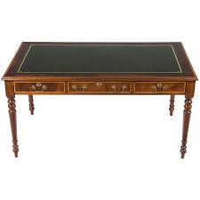 English Made Mahogany Three Drawer Writing Desk On Legs Library Table For Sale Table Vintage Desk Writing Table