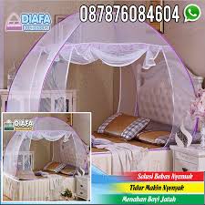 Hiasan renda sudah dijahit dan semua list (tepian tirai/kelambu) dijahit. Variasi Model Kelambu Lipat Jual Kelambu Bayi Anti Nyamuk